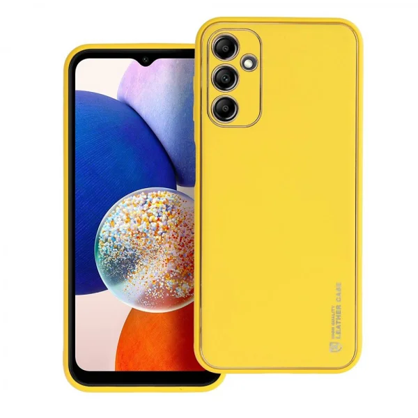 Shockproof case LEATHER for Samsung Galaxy A14 5G, yellow 1