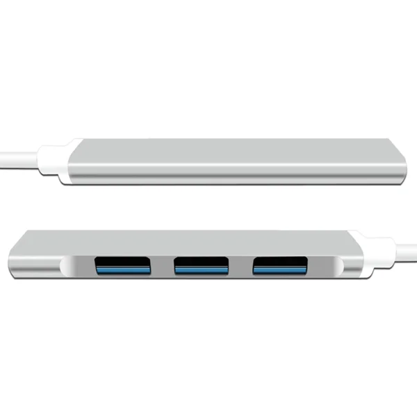 Адаптор USB HUB 4xUSB 2.0/3.0, Сребрист 2