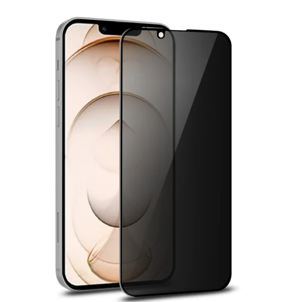 Glass screen protector 5D Full Glue PRIVACY for iPhone 13/13 Pro/16e/17e, Black 1