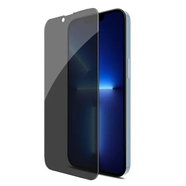 Стъклен протектор 5D Full Glue PRIVACY за iPhone 14, Черен 2
