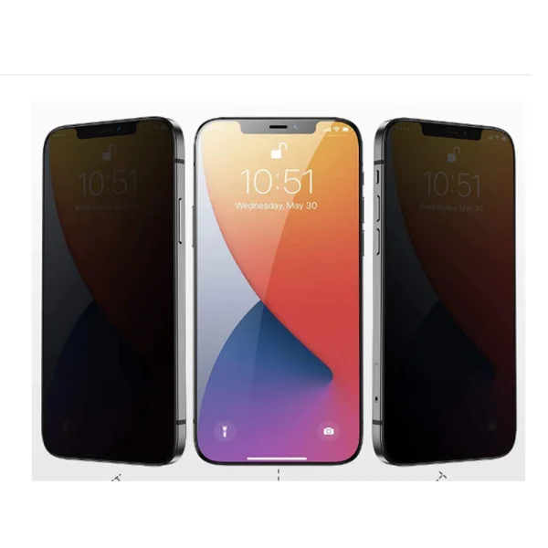 Glass screen protector 5D Full Glue PRIVACY for iPhone 14 Plus, Black 2