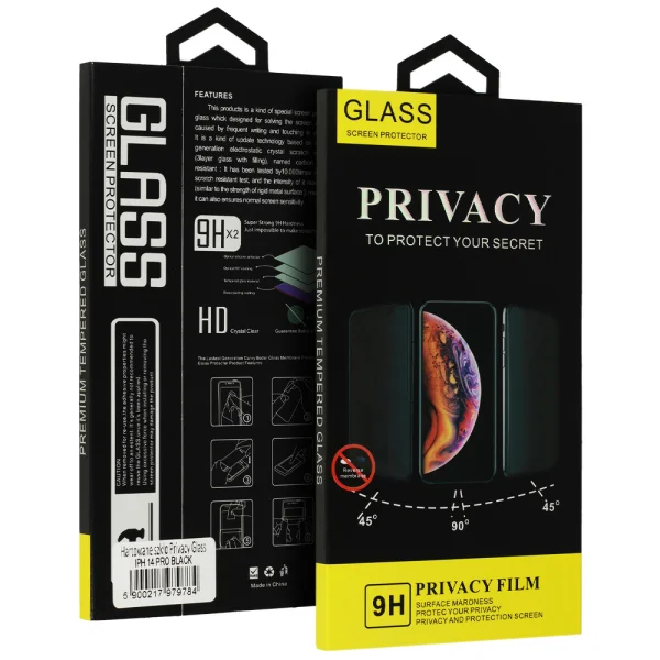 Стъклен Протектор 5D Full Glue PRIVACY за Samsung Galaxy S23 Plus, Черен 2