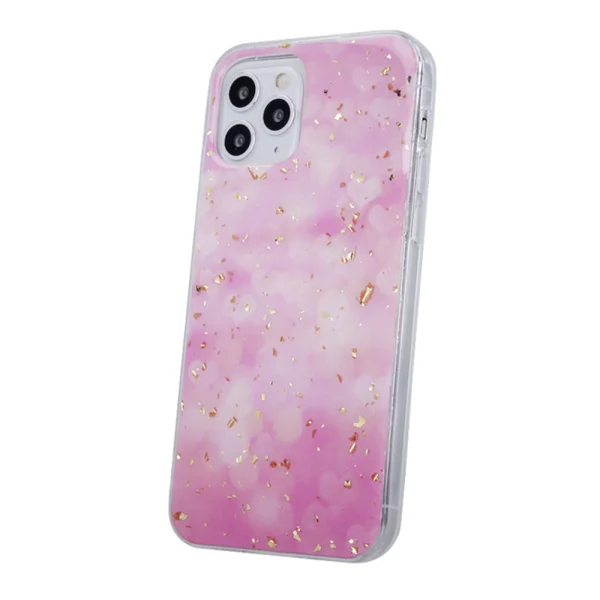 Silicone case GOLD GLAM for IPhone 12 / 12 Pro, pink 1