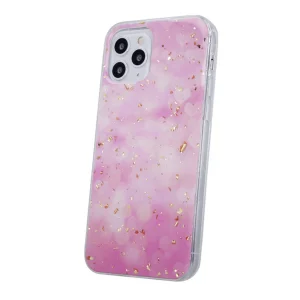 Силиконов калъф GOLD GLAM за IPhone 12 / 12 Pro, розов