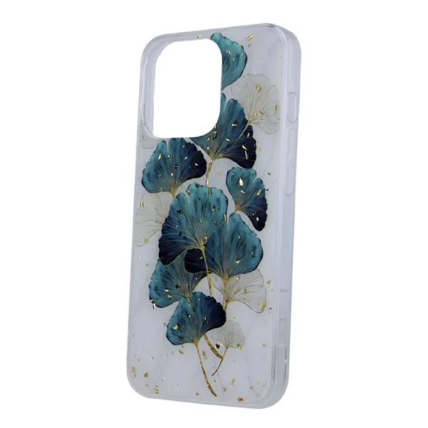 Silicone case GOLD GLAM for IPhone 13 Pro, leaves 1