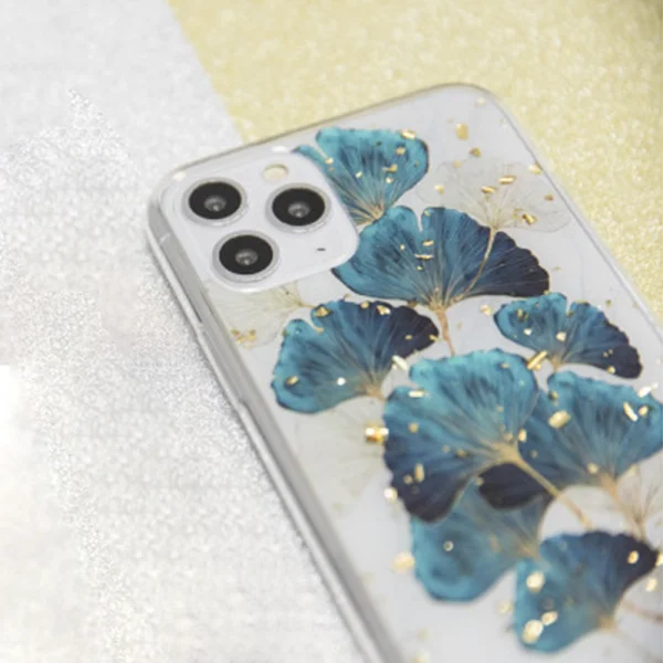 Silicone case GOLD GLAM for IPhone 13 Pro, leaves 2