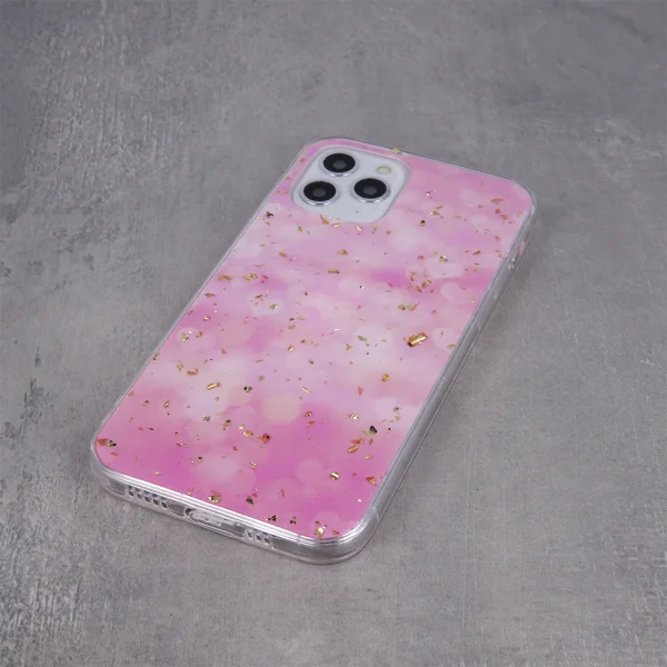 Silicone case GOLD GLAM for iPhone 13 Pro, pink 3