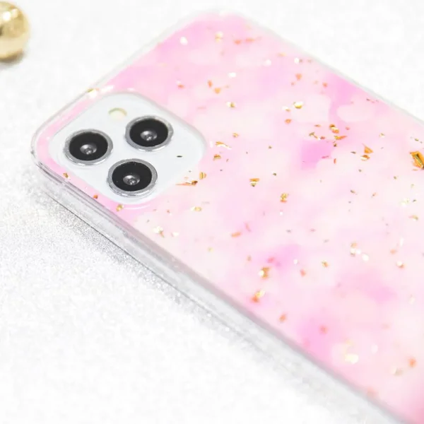Silicone case GOLD GLAM for iPhone 13 Pro, pink 2