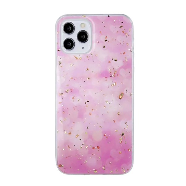 Silicone case GOLD GLAM for iPhone 13 Pro, pink 1