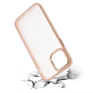 Удароустойчив калъф Satin за iPhone 12/12 Pro, Розово- Златист 3