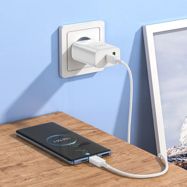 BOROFONE Wall Charger BN10, Sunlight USB with Type C 3.0, PD, 65W with cable, Type C to Type C, white 4