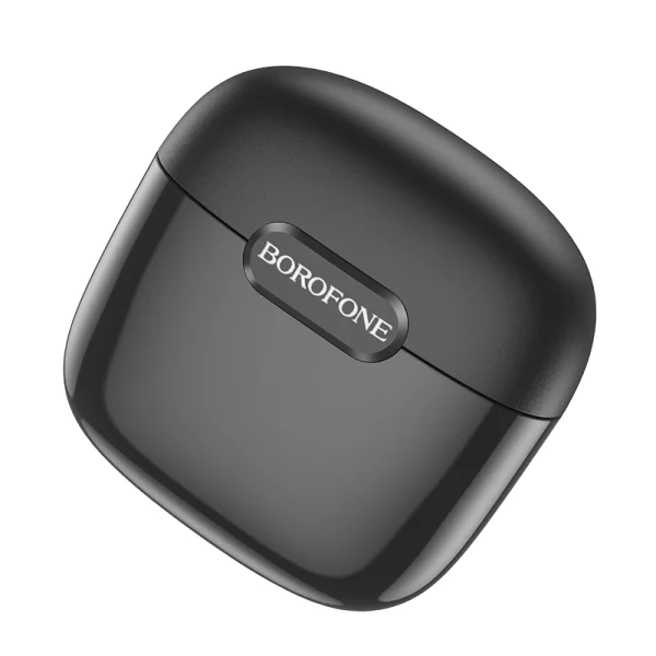 Wireless Earphones Borofone BW29 Charm, TWS, buckle, Black case 2