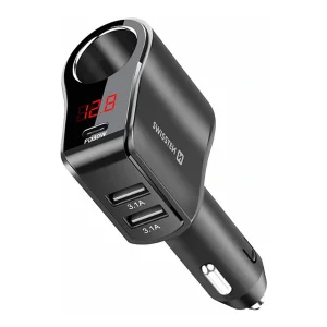 SWISSTEN Car Charger 1xCL, 1xUSB-C PD, 2x USB-A Output power 108W - 216W, 12V-24V , Black 3