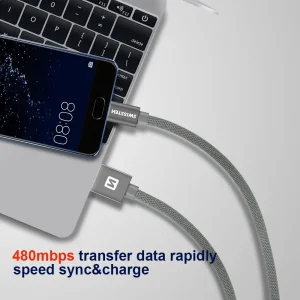 Кабел SWISSTEN TEXTILE USB към Micro USB, 1.2 m, Сив 3