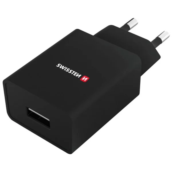 Charger Swissten SMART IC, 1x USB, 1A, with Lightning cable, 1.2 m, Black 2