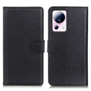 Калъф Тефтер Leather за Xiaomi 13 Lite, черен