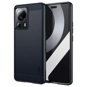 Силиконов Калъф Carbon Fibre Brushed за Xiaomi 13 Lite, тъмно син