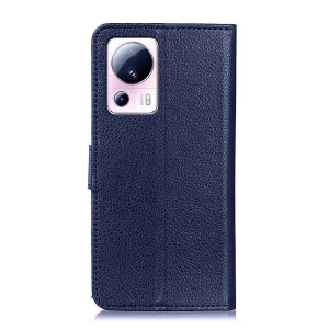 Калъф Тефтер Leather за Xiaomi Redmi 13 Lite, син 3