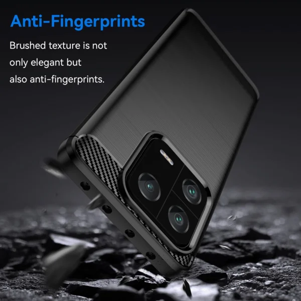 Carbon Fibre Brushed Silicone Case for Xiaomi 13 Pro, black 3