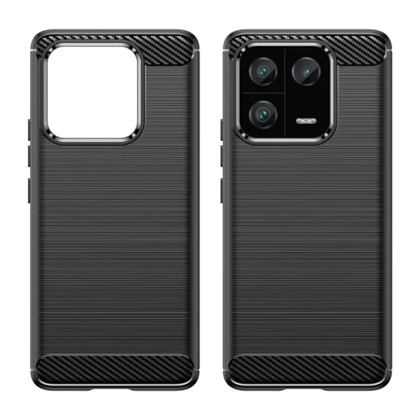 Carbon Fibre Brushed Silicone Case for Xiaomi 13 Pro, black 2
