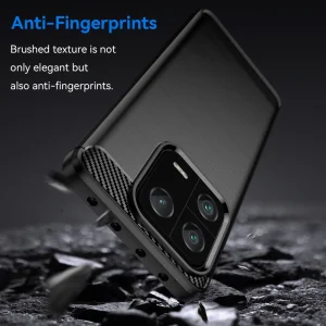 Carbon Fibre Brushed Silicone Case for Xiaomi 13 Pro, black 3