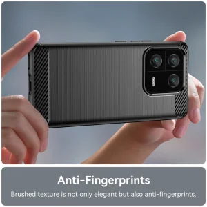 Carbon Fibre Brushed Silicone Case for Xiaomi 13 Pro, black 5