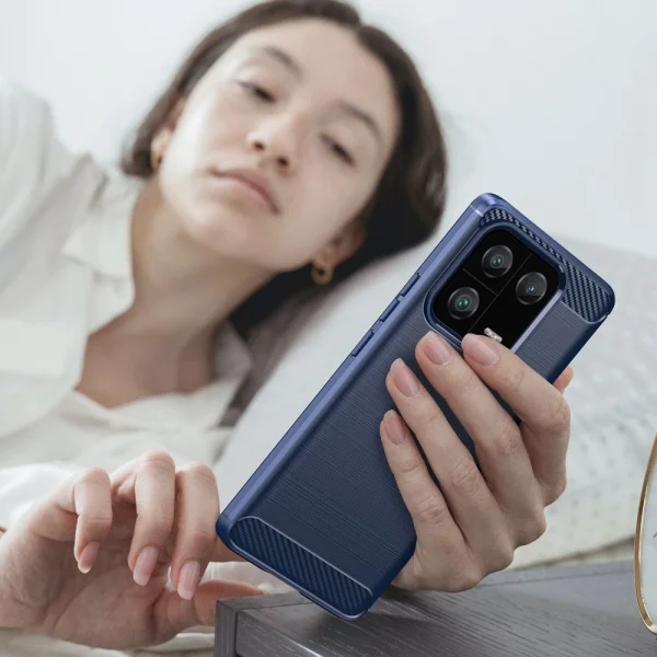 Carbon Silicone Case for Xiaomi 13 Pro, blue 5