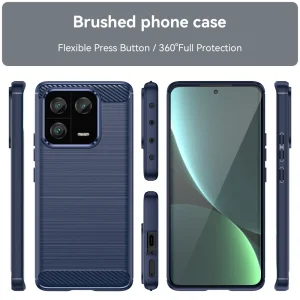 Carbon Silicone Case for Xiaomi 13 Pro, blue 4