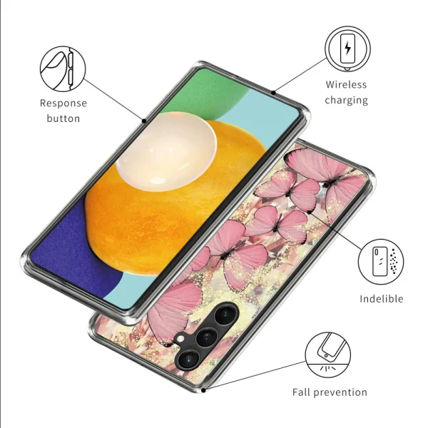 Silicone Case for Samsung Galaxy A14 5G, Pink Butterflies 2