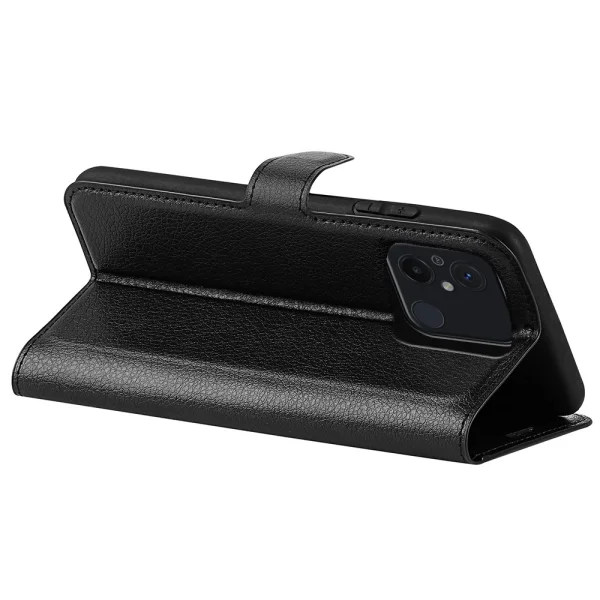 Wallet Case Litchi Texture for Xiaomi Redmi 12C, Black 4