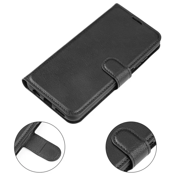 Wallet Case Litchi Texture for Xiaomi Redmi 12C, Black 6