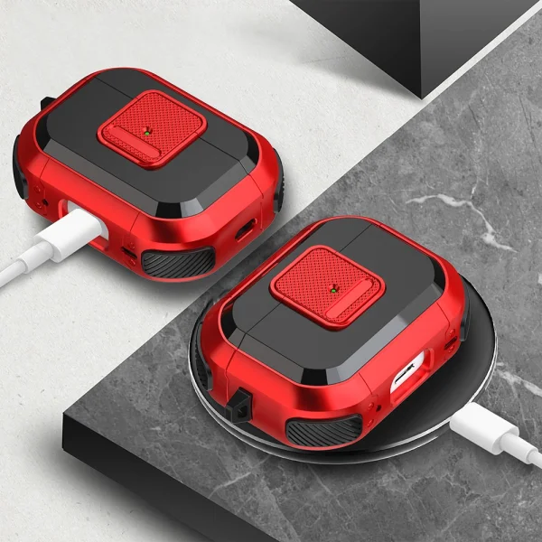 Удароустойчив калъф за слушалки AirPods Pro 2, червен 2