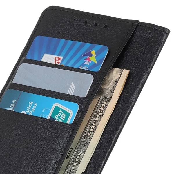 Wallet Case Litchi Texture for Samsung Galaxy A10, Black 6