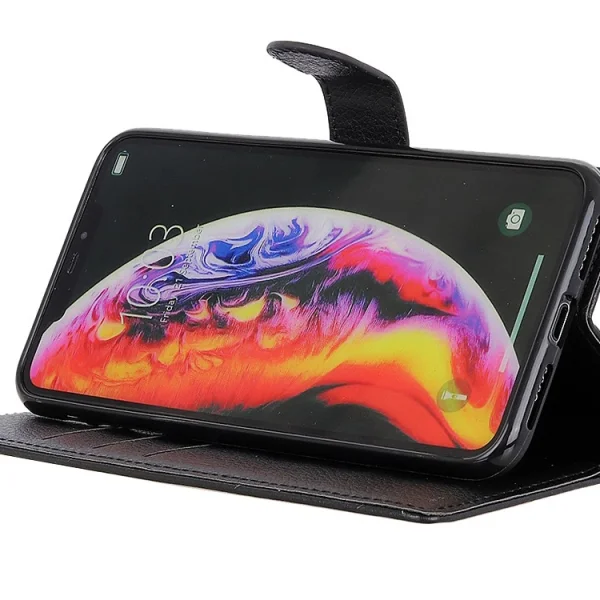 Wallet Case Litchi Texture for Samsung Galaxy A10, Black 3
