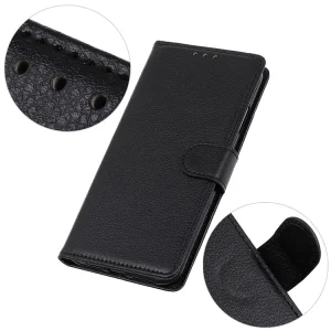Wallet Case Litchi Texture for Samsung Galaxy A10, Black 4