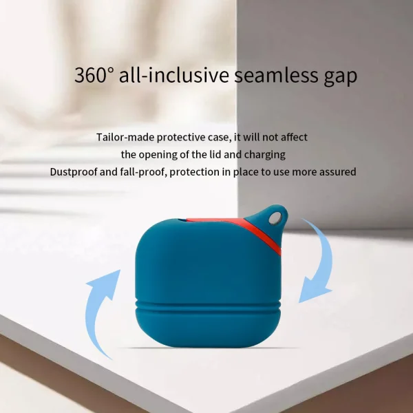Silicone Case for Airpods 3 with carabiner, blue 4
