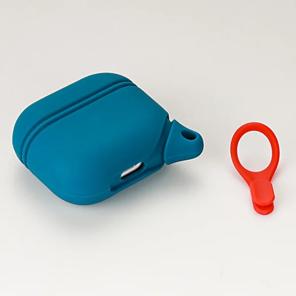 Silicone Case for Airpods 3 with carabiner, blue 3