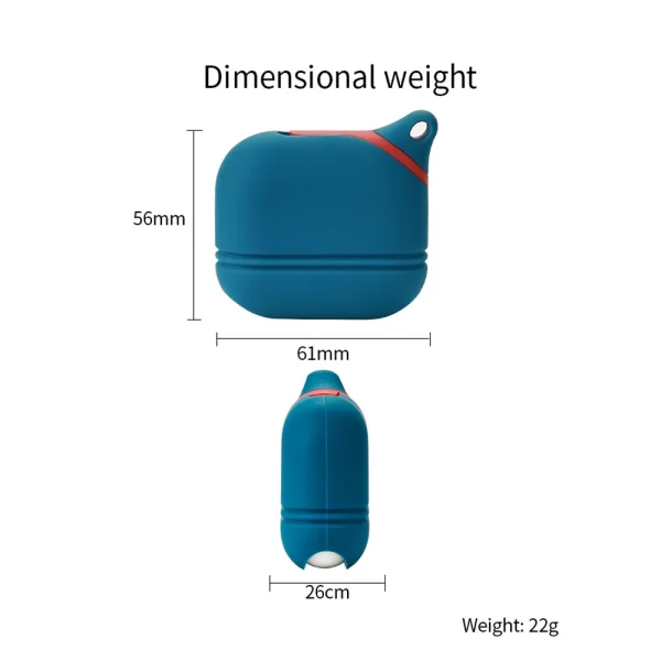 Silicone Case for Airpods 3 with carabiner, blue 2