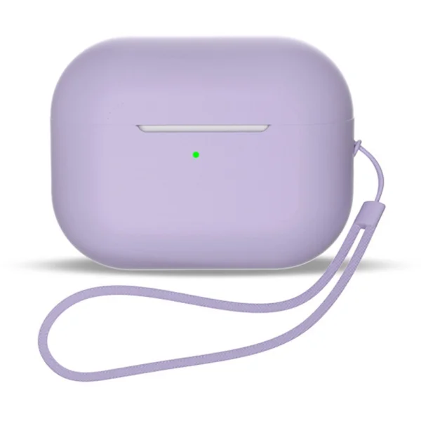 Silicone Case for Airpods Pro 2 with lanyard, light purple 1