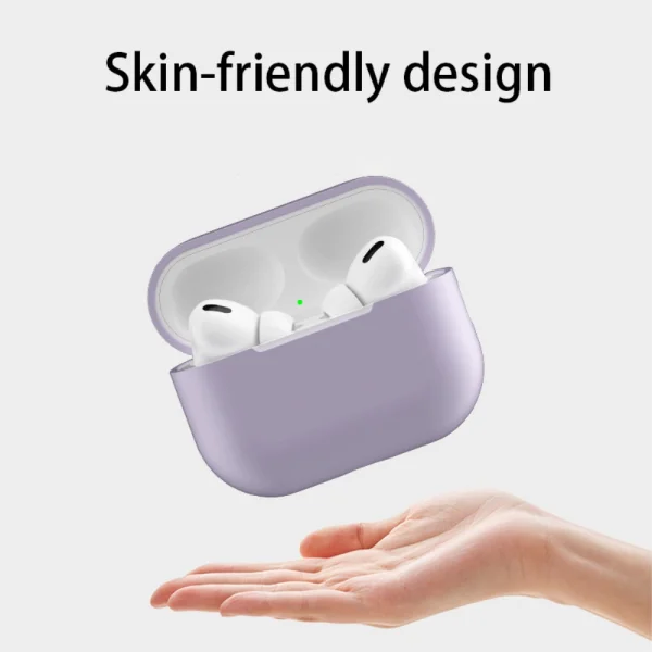 Silicone Case for Airpods Pro 2 with lanyard, light purple 2