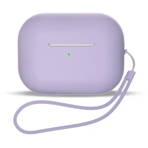 Силиконов Калъф за Airpods Pro 2 с връзка, светло лилав