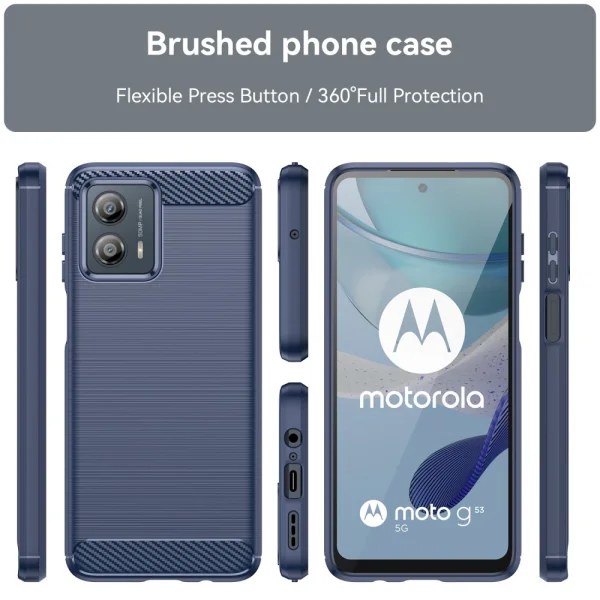 Силиконов Калъф Carbon за Motorola Moto G53 5G, син 2