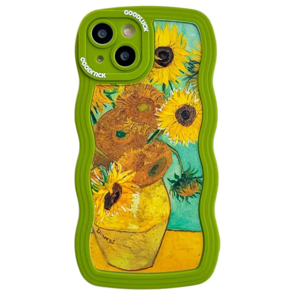 Silicone case Wavy for IPhone 14, sunflowers 1