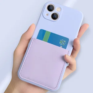 Silicone case Card Slot for IPhone 13, light purple 3