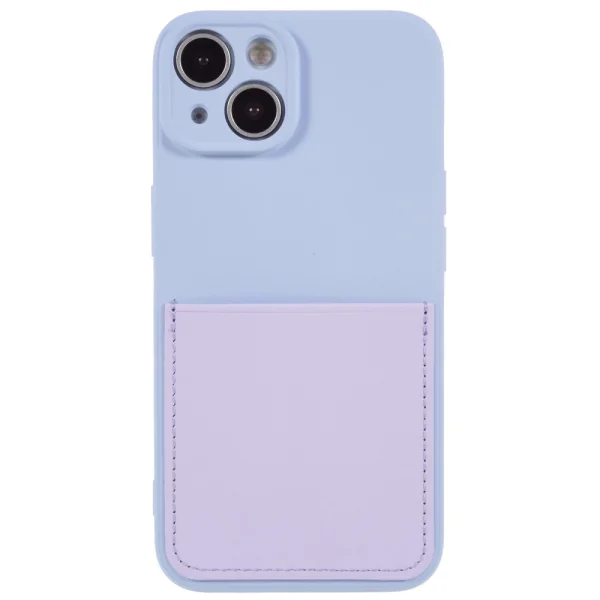 Silicone Lite Card Slot Silicone Case for IPhone 14, light purple 2