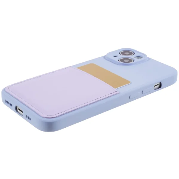 Silicone Lite Card Slot Silicone Case for IPhone 14, light purple 5