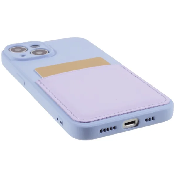 Silicone Lite Card Slot Silicone Case for IPhone 14, light purple 6