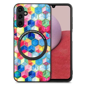 Удароустойчив калъф Metal Ring за Samsung Galaxy A14 5G, многоцветна мозайка
