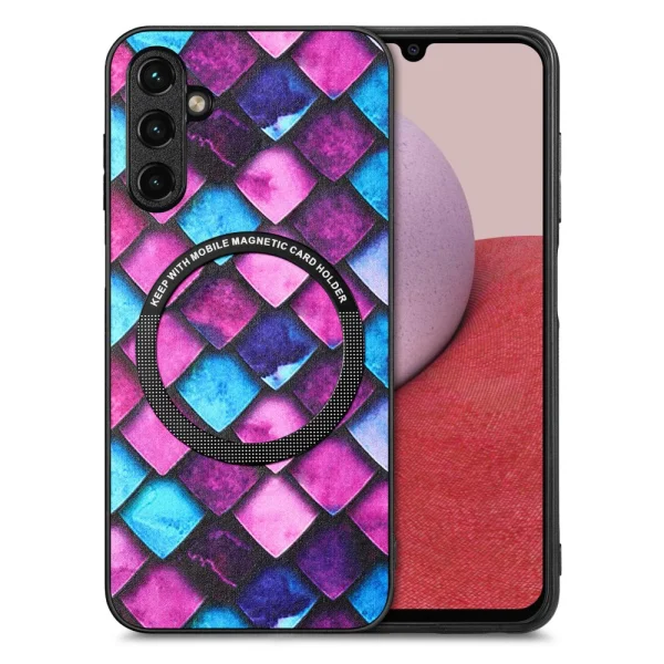Shockproof Case Metal Ring for Samsung Galaxy A14 5G, purple mosaic 1