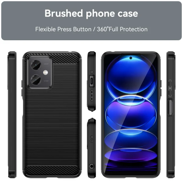 Силиконов Калъф Carbon за Xiaomi Redmi Note 12 5G, черен 6